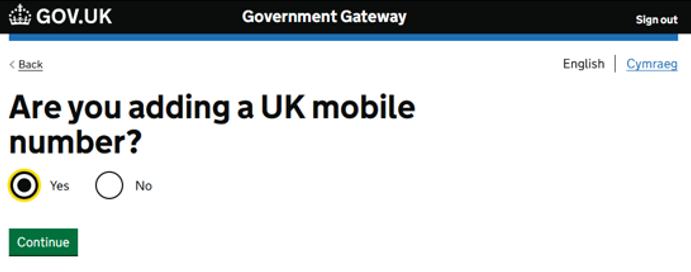 Adding UK mobile number