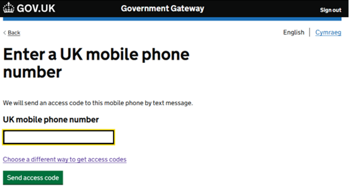 Enter UK mobile number