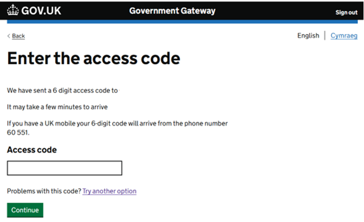 Enter access code