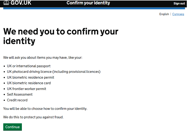 We need to confirm your identity