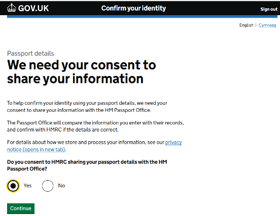 Passport consent
