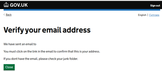 Verify email address
