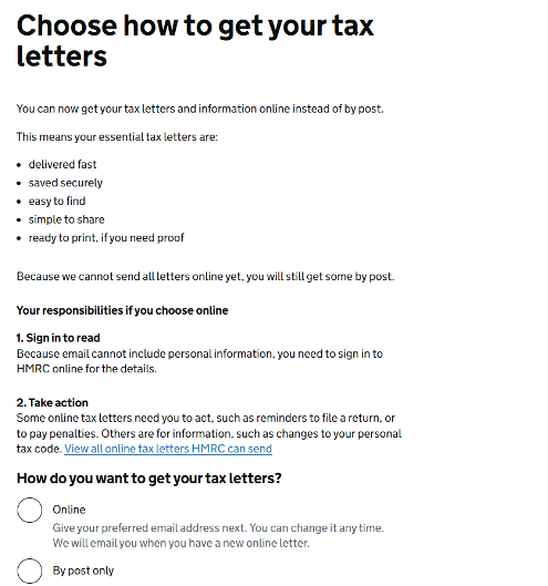 Choose how to get tax letters